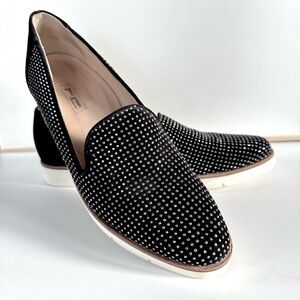 Paul Green Sofia Black Velvet Crystal Studded Slip-On Loafers Suede Sz 9. 5 UK 7